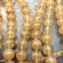 yellow quartz smooth round beads