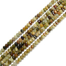 Natural Green Garnet Faceted Rondelle Beads Size 4x6mm 15.5'' Strand