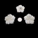 Hand Carved MOP Shell Pearl Flower Pendant White Approx 40mm Sold Per Piece