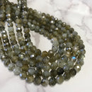 dark labradorite faceted round beads