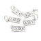 925 Sterling Silver 100 Dollars Design Charm Pendant Size 7x19mm 12x24mm