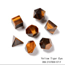 Unengraved Gemstone Polyhedral DnD Dice Dungeons & Dragons 7pc Per Set Obsidian, Tiger Eye, Labradorite, Amethyst, Clear/Rose Quartz