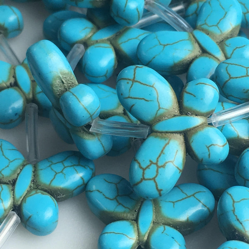 blue howlite turquoise butterfly shape beads