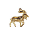 goat charm gold plated copper with micro pave clear zircon