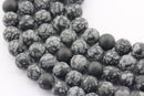 large hole snowflake obsidian matte round beads
