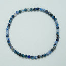 Kyanite Faceted Round Beaded Bracelet Beads Size 3.5-4mm 7.5'' Length