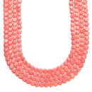 Pink Coral Round Coin Beads Size 6mm 15.5'' Strand