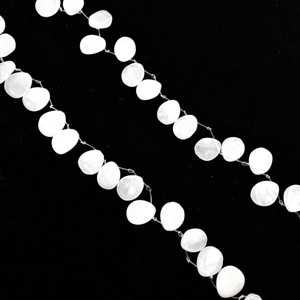 white jade smooth teardrop beads 