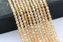peach crystal glass faceted round beads