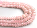 rose quartz graduated smooth rondelle beads