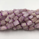 natural kunzite rough faceted cyinder tube beads 