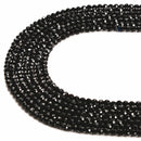 Black Onyx Faceted Round Beads Size 2mm 3mm 15.5'' Strand