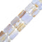 Blue Lace Agate Faceted Flat Rectangle Cylinder Tube Beads 14x28mm 15.5" Strand