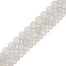 Natural Milky Quartz Smooth Round Beads Size 6mm 8mm 10mm 15.5'' Strand
