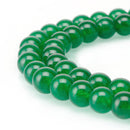 Green Dyed Jade Smooth Round Beads 4mm 6mm 8mm 10mm 15.5" Strand