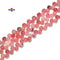 Natural Strawberry Quartz Faceted Round Teardrop Beads Size 6mm 15.5'' Strand