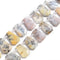 White Opal Graduated Faceted Trapezoid Beads 15x20 -18x27mm 15.5" Strand