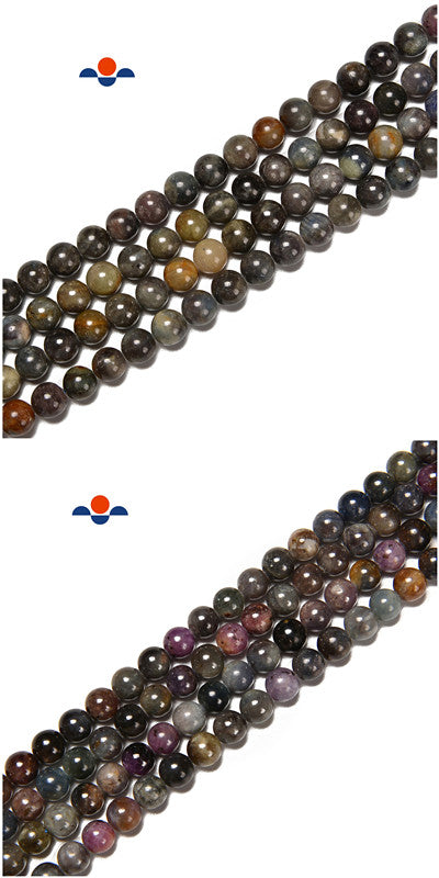 Natural Ruby and Sapphire Smooth Round Beads Size 5mm 6mm 8mm 15.5'' Strand