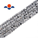 silver plated hematite faceted nugget beads