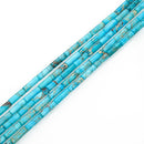 blue sea sediment jasper round tube beads 