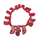 Red Bamboo Coral Graduated Freeform Slab Slice Beads 35-50mm 14" Strand