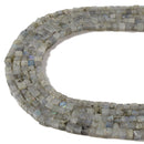 Natural White Labradorite Smooth Cube Beads Size 4mm 15.5'' Strand