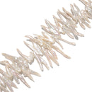 Fresh Water Pearl White Keshi Shape Teeth Beads Size 10x30-15x45mm 15.5'' Strand