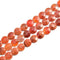 Burnt Orange Fire Agate Faceted Flat Round Coin Beads 10mm 12mm 15.5" Strand