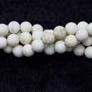 white turquoise matte round beads 