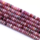 Natural Ruby Faceted Rondelle Beads Size 3x8mm 4x7mm 5x9mm 15.5" Strand