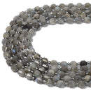 Natural Labradorite Prism Cut Double Point Beads Size 5x6mm 15.5'' Strand