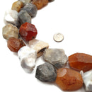 Natural Multi Stone Rough Faceted Nugget Chunk Beads Approx 25x35mm 15.5" Strand