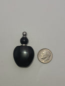 Black Obsidian Perfume / Oil Bottle Pendant Necklace Bottle Size 25x40mm