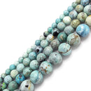 peruvian blue opal smooth round beads