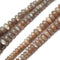 Gray Moonstone Smooth Graduated Rondelle Beads 8-18mm 15.5" Strand