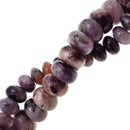natural charoite smooth rondelle beads
