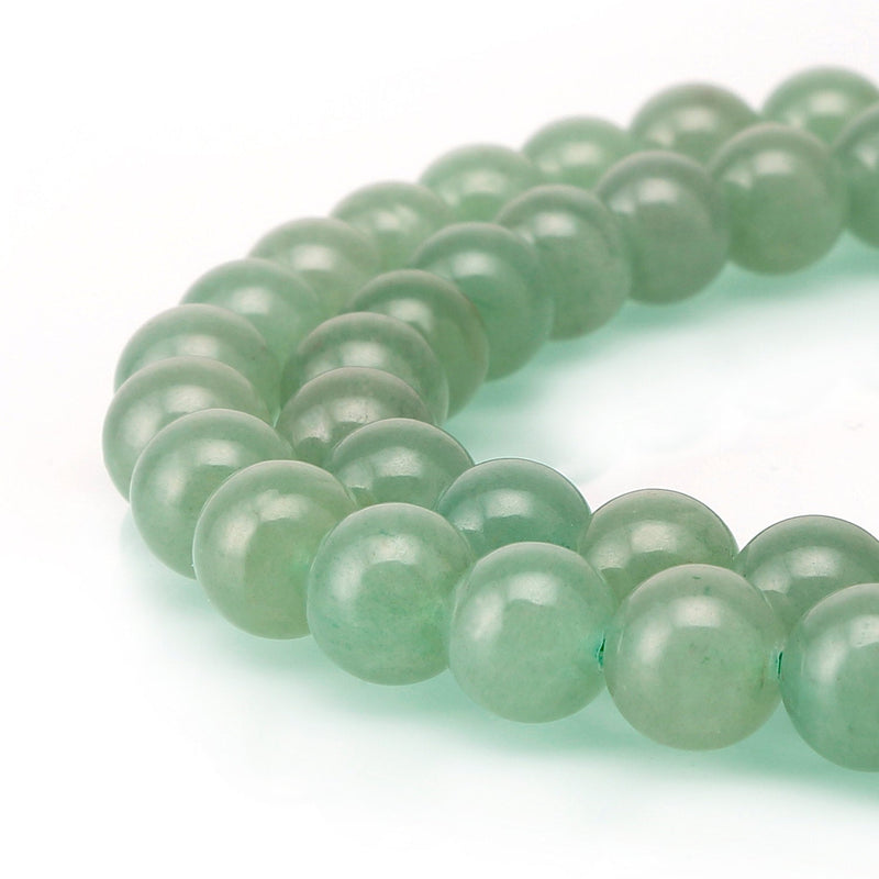 green aventurine smooth round beads 