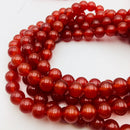 carnelian smooth round beads 