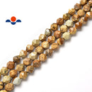 picture jasper faceted star cut beads