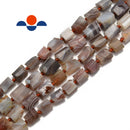 natural botswana agate irregular faceted cylinder tube beads 