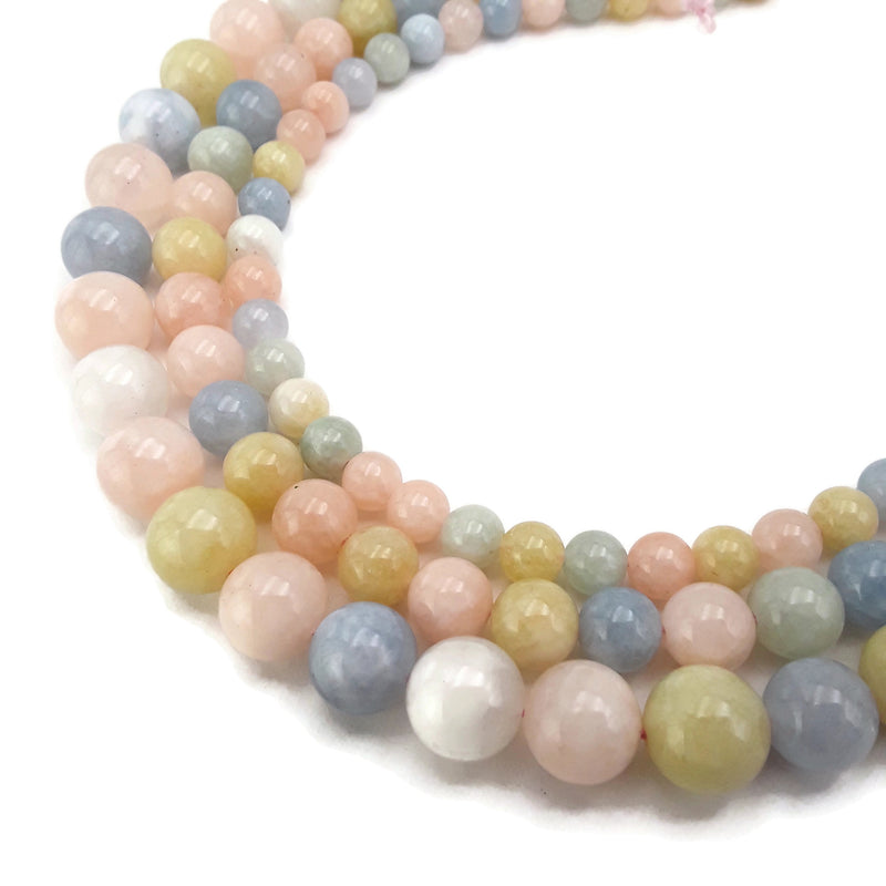 morganite dyed jade smooth round beads