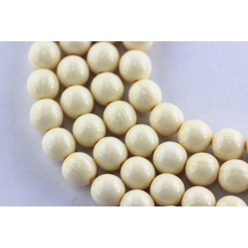synthetic bone smooth round beads 