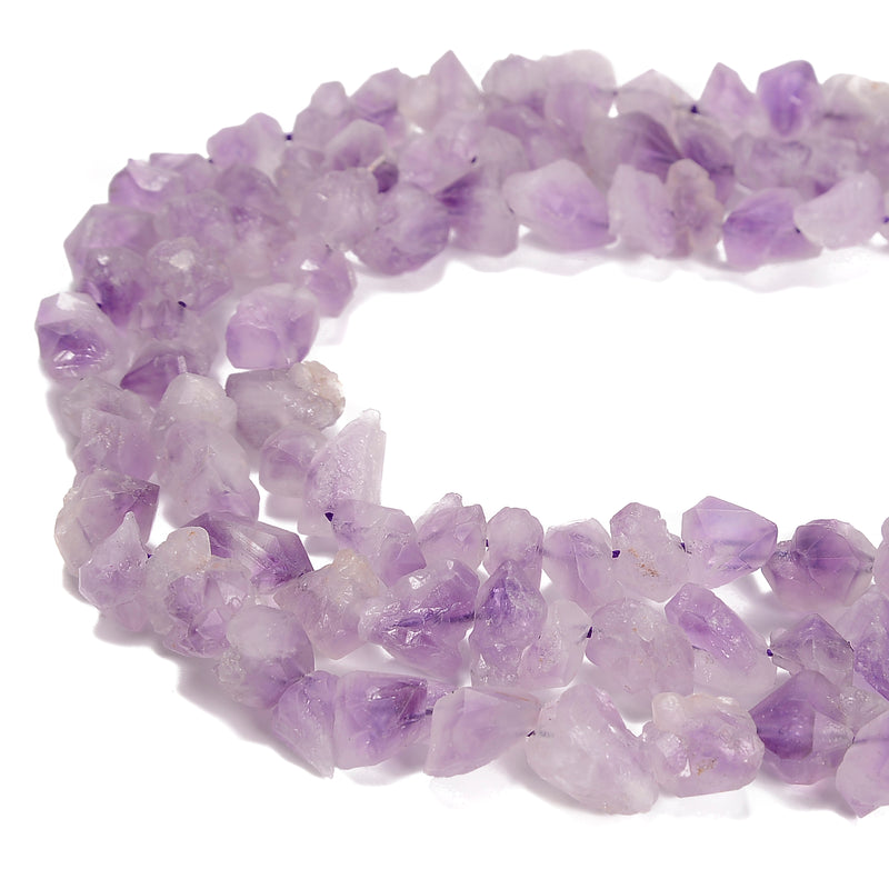 Natural Rough Amethyst Nugget Beads Size 12-16mm 15.5'' Strand