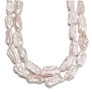 White Fresh Water Pearl Keshi Long Stick Beads Size 15x25mm 15.5'' Strand