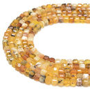 Natural Yellow Opal Faceted Cube Beads Size 5mm 15.5'' Strand