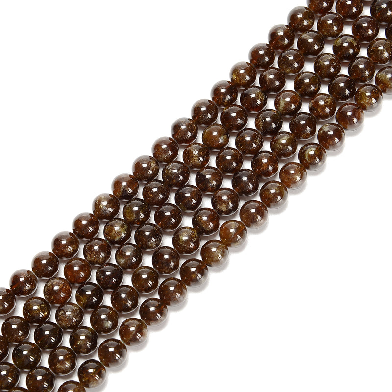 Natural Dark Orange Garnet Smooth Round Beads Size 4mm 6mm 8mm 10mm 15.5''Strand