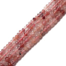 strawberry quartz faceted rondelle beads 