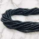 black onyx smooth rondelle beads 