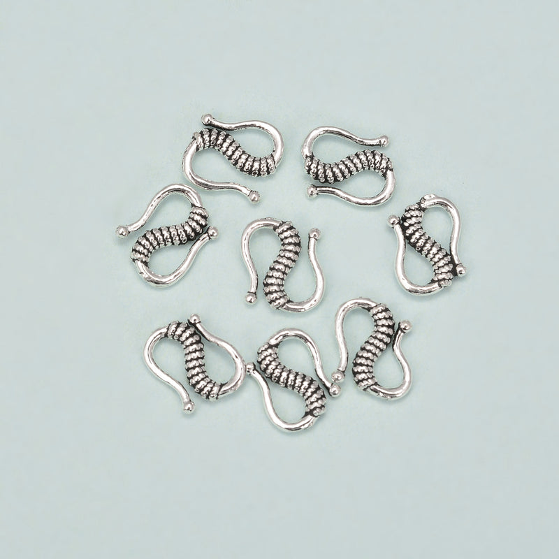 925 Sterling Silver Hook Clasp Size 8x10mm, 6pcs per Bag Sold by Bag