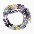 Natural Gradient Rainbow Fluorite Faceted Cube Beads Size 6mm 15.5'' Strand